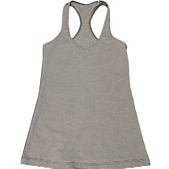 Lululemon Women Striped Activewear Tank Top Racerback Scoop Neck Black White ? - Picture 1 of 7